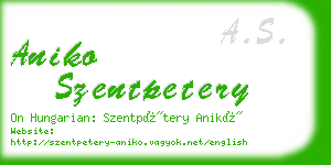 aniko szentpetery business card